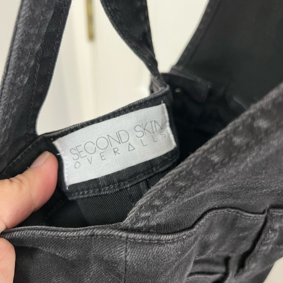 SECOND SKIN OVERALLS High Rise Skinny black cross back XS weworewhat - Picture 9 of 10